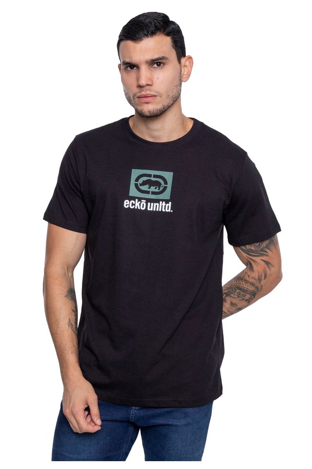 Camiseta-Ecko-Estampada-Preta