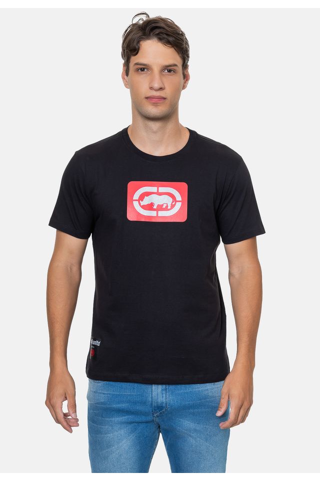 Camiseta-Ecko-Estampada-Preta