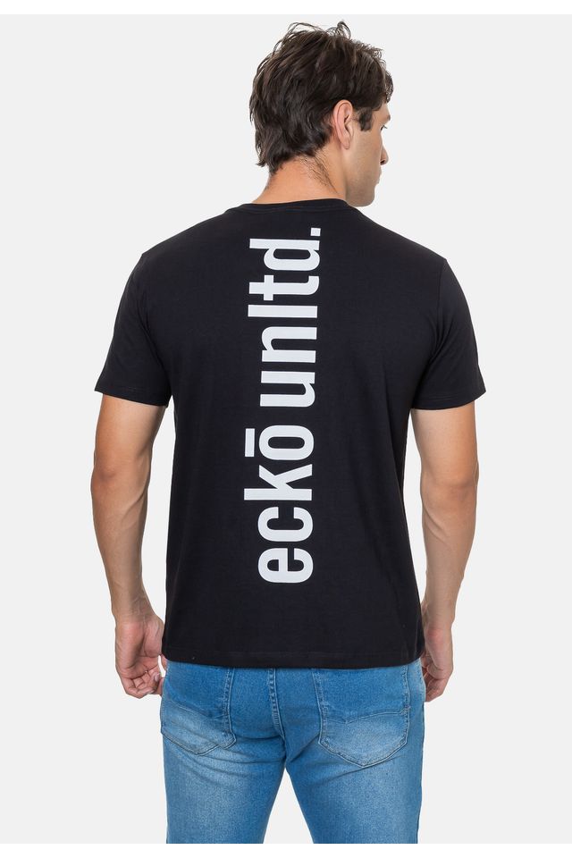 Camiseta-Ecko-Estampada-Preta