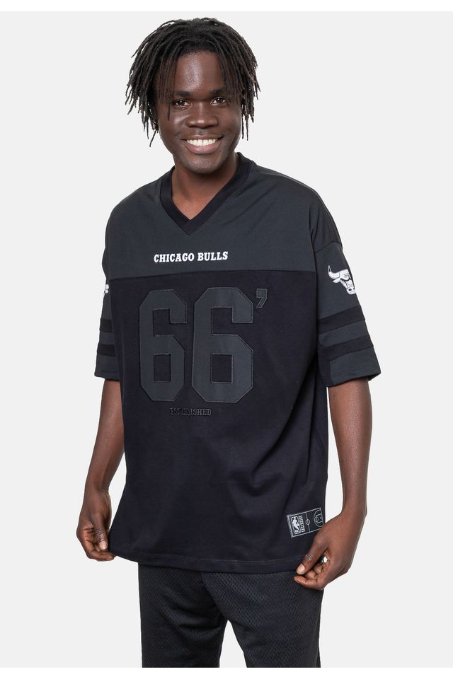 Camiseta-NBA-Oversize-Chicago-Bulls-Preta