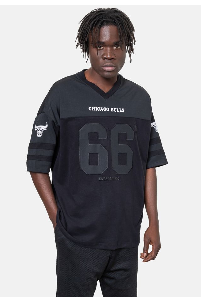 Camiseta-NBA-Oversize-Chicago-Bulls-Preta