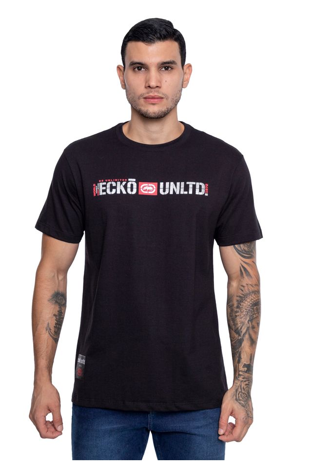 Camiseta-Ecko-Estampada-Preta