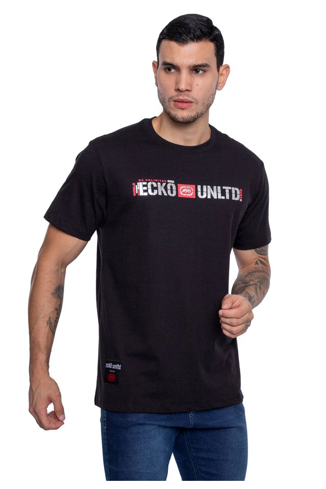 Camiseta-Ecko-Estampada-Preta