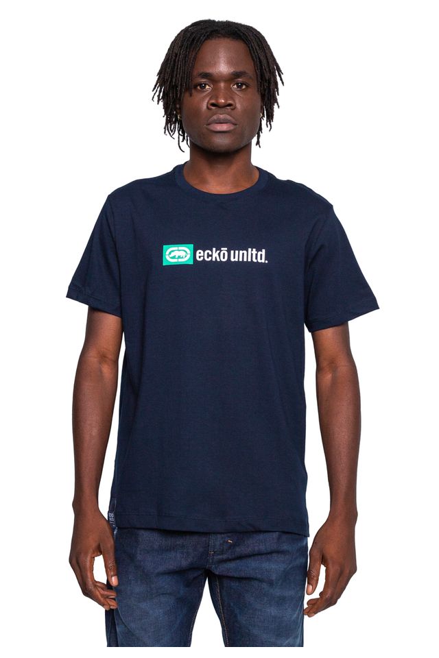 Camiseta-Ecko-Estampada-Azul-Marinho