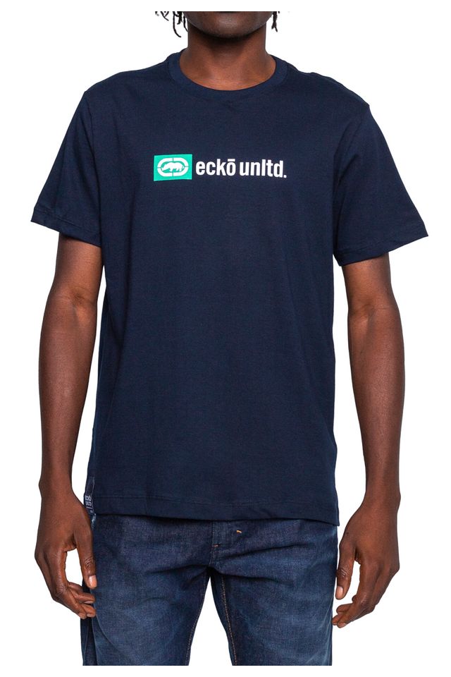 Camiseta-Ecko-Estampada-Azul-Marinho