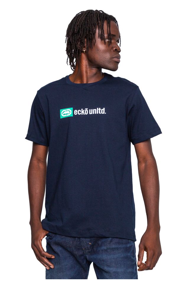 Camiseta-Ecko-Estampada-Azul-Marinho