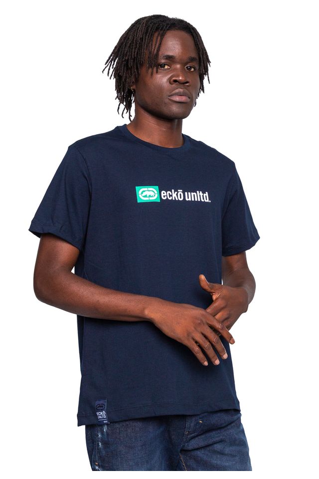 Camiseta-Ecko-Estampada-Azul-Marinho