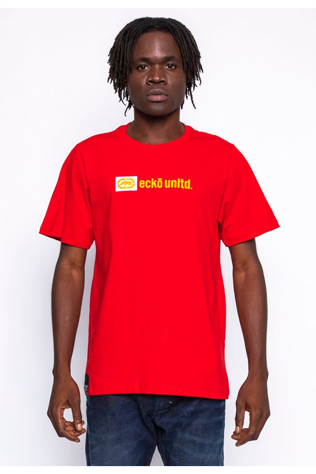 Camiseta-Ecko-Estampada-Vermelha