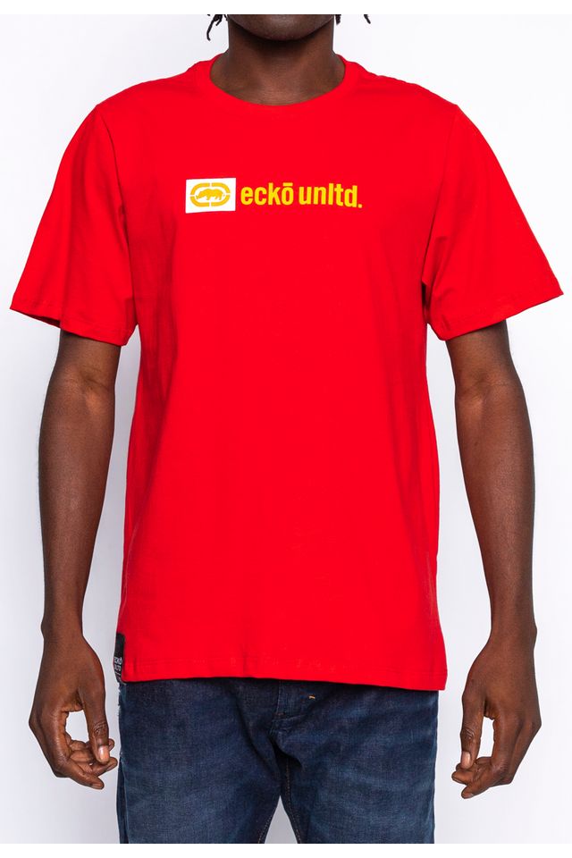 Camiseta-Ecko-Estampada-Vermelha