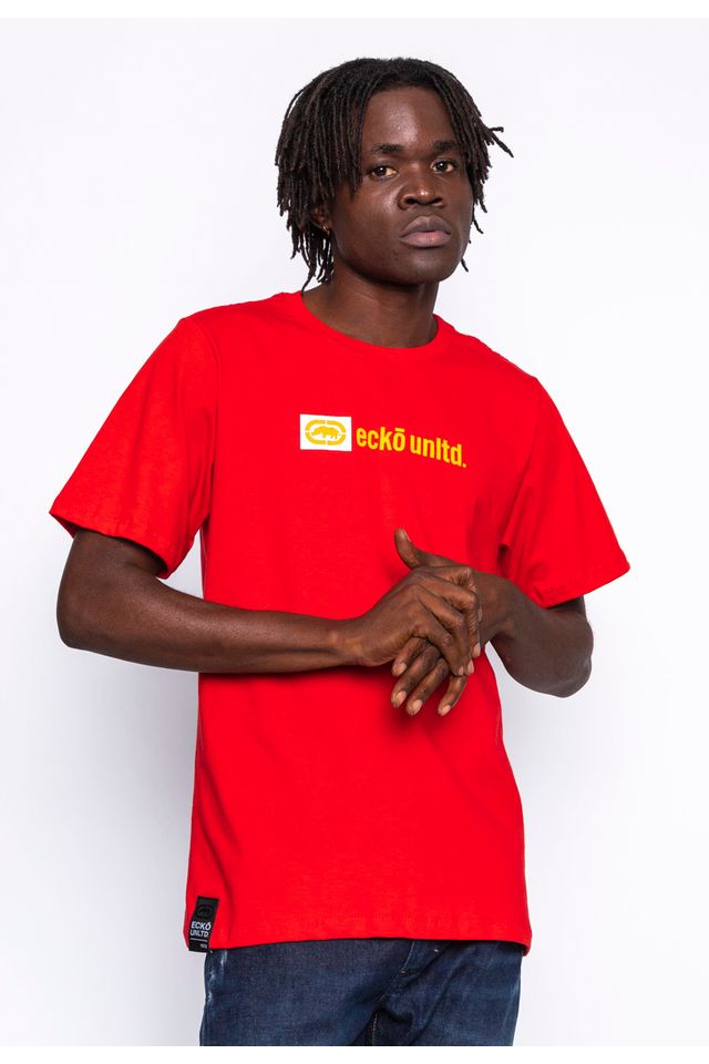 Camiseta-Ecko-Estampada-Vermelha
