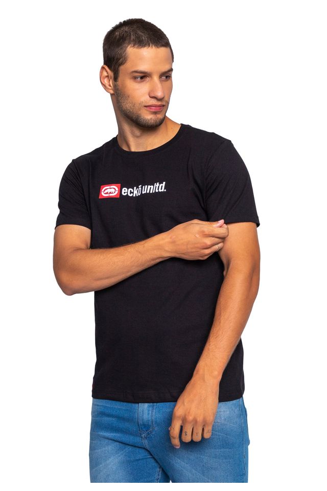 Camiseta-Ecko-Estampada-Preta