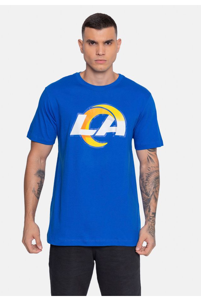 Camiseta-NFL-Estampada-Los-Angeles-Rams-Azul-Royal