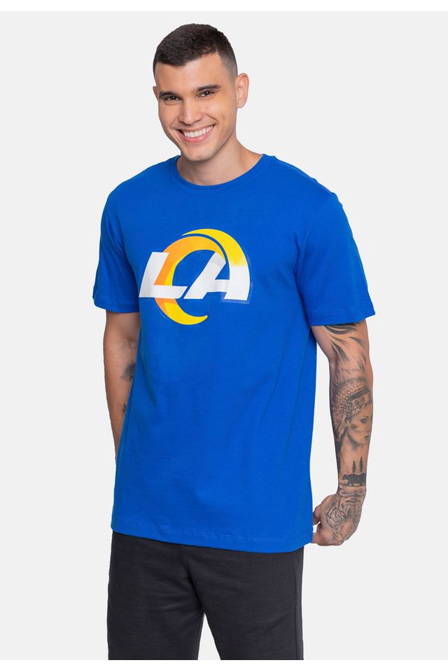 Camiseta-NFL-Estampada-Los-Angeles-Rams-Azul-Royal