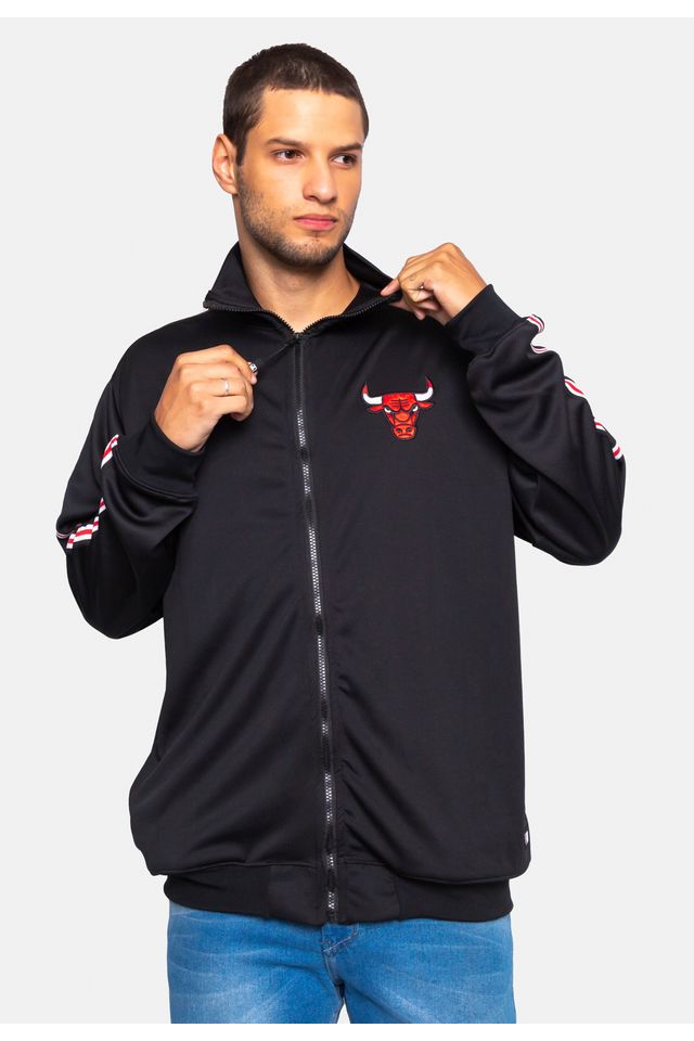 Moletom-NBA-Canguru-Aberto-Chicago-Bulls-Preta