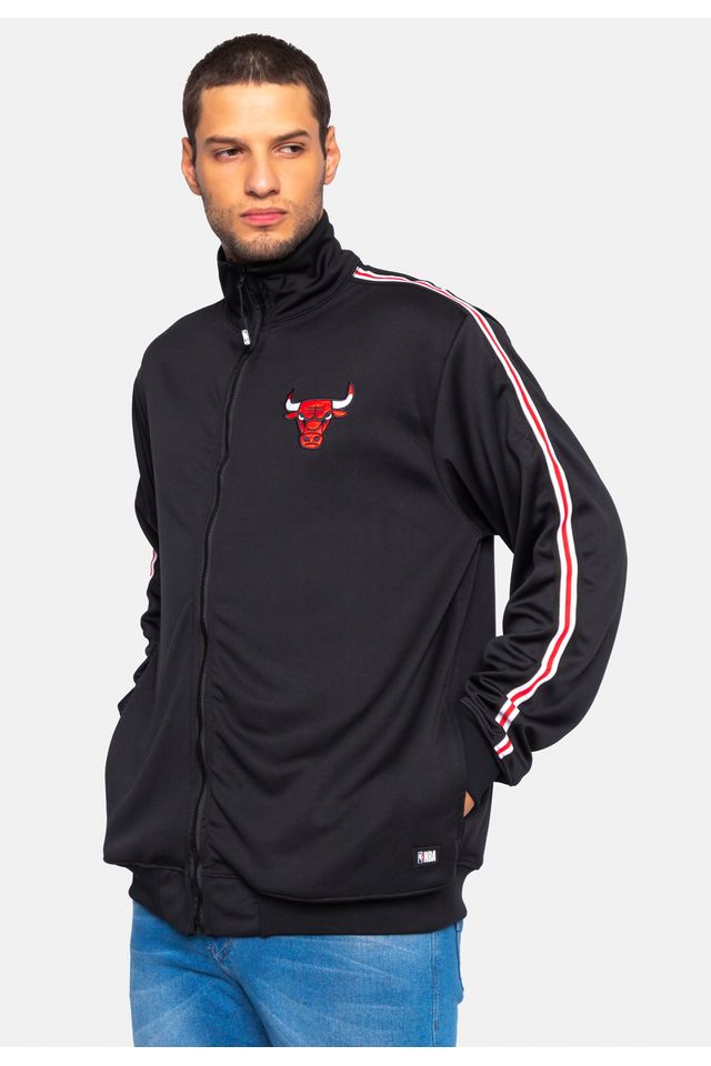 Moletom-NBA-Canguru-Aberto-Chicago-Bulls-Preta