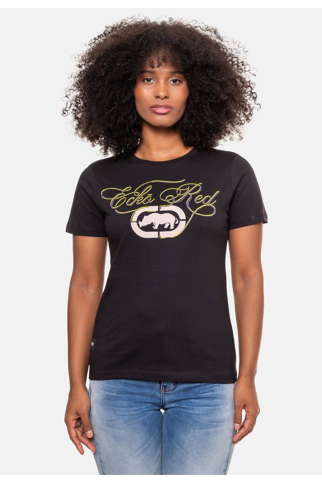 Camiseta-Ecko-Estampada-Preta