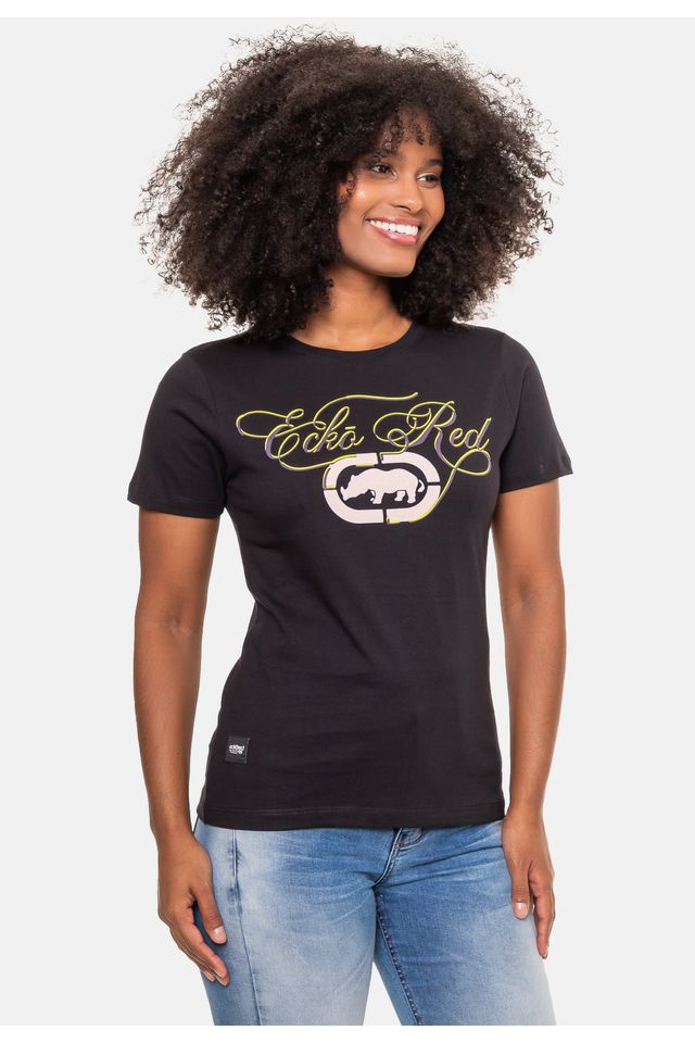 Camiseta-Ecko-Estampada-Preta