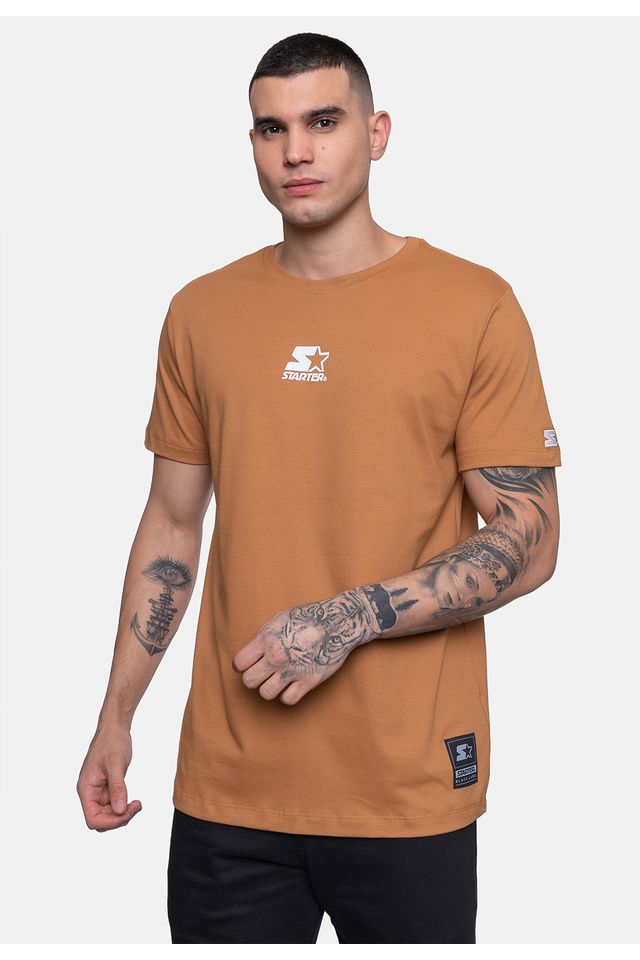 Camiseta-Starter-Estampada-Marrom