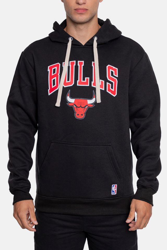 Moletom-NBA-Canguru-Fechado-Chicago-Bulls-Preta