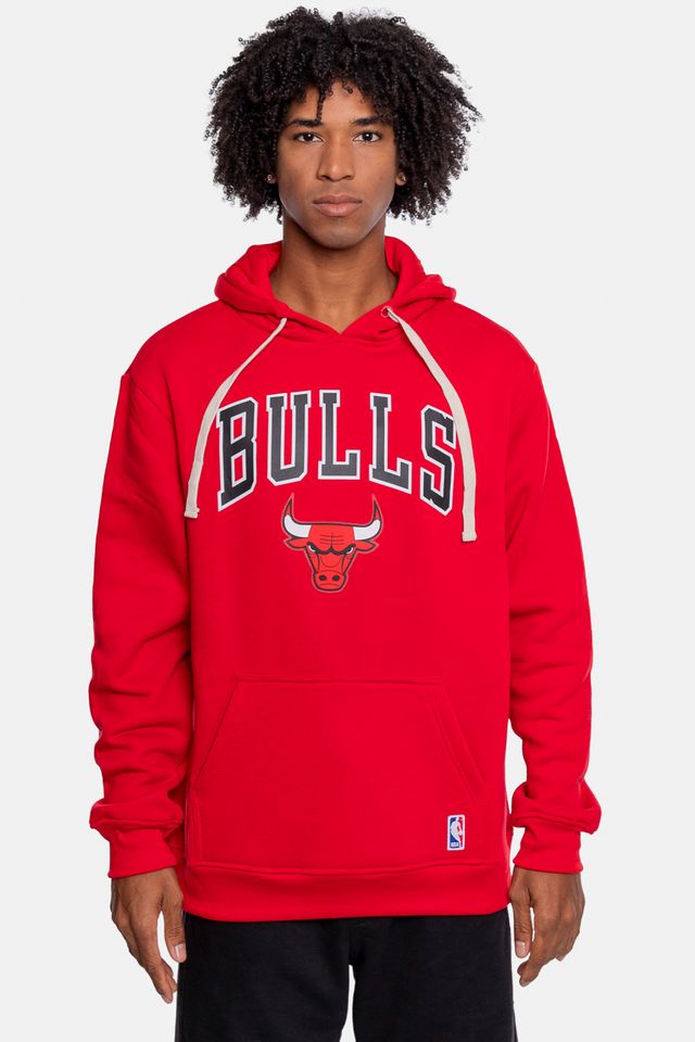 Moletom-NBA-Canguru-Fechado-Chicago-Bulls-Vermelho