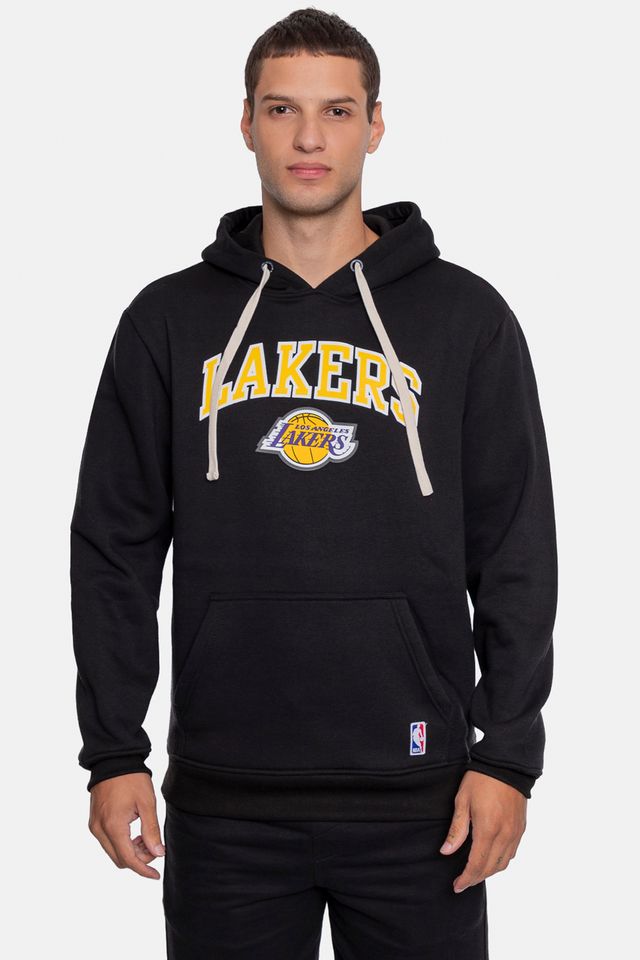 Moletom-NBA-Canguru-Fechado-Los-Angeles-Lakers-Preta