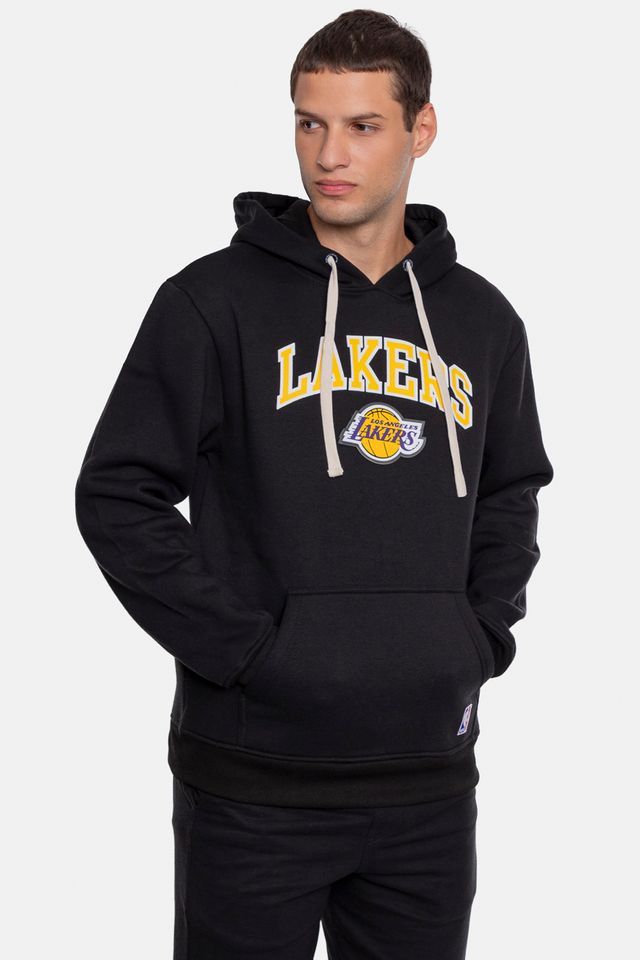 Moletom-NBA-Canguru-Fechado-Los-Angeles-Lakers-Preta