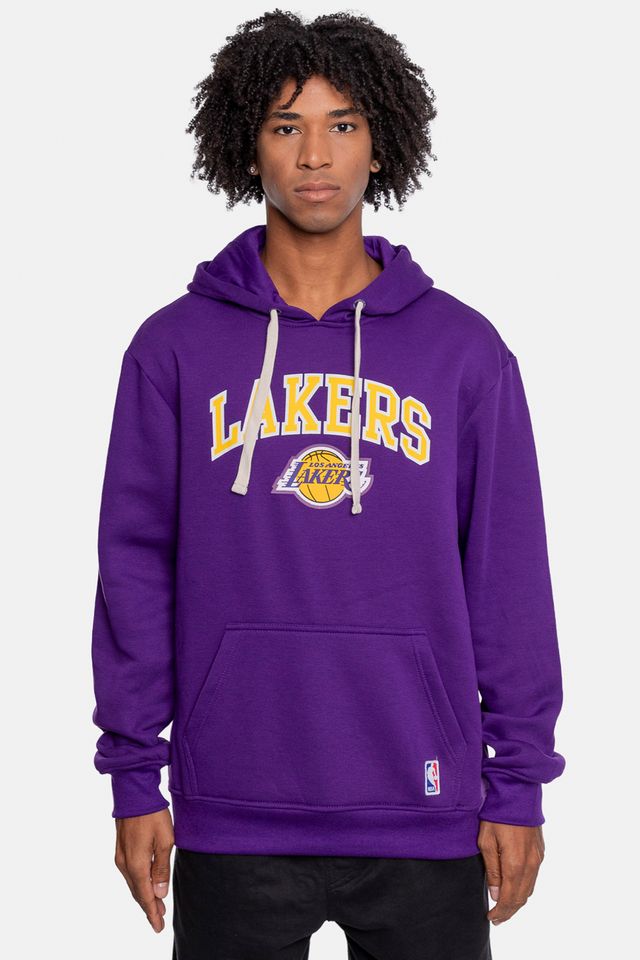 Moletom-NBA-Canguru-Fechado-Los-Angeles-Lakers-Roxo