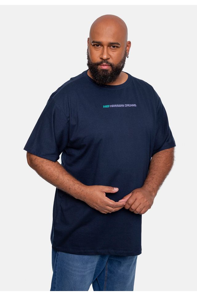 Camiseta-HD-Estampada-Plus-Size-Azul-Marinho