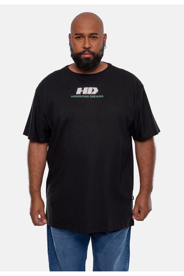 Camiseta-HD-Estampada-Plus-Size-Preta Camiseta-HD-Estampada-Plus-Size-Preta