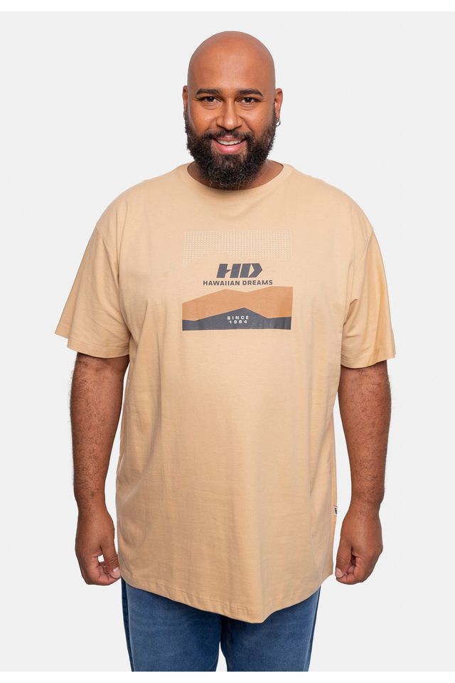 Camiseta-HD-Estampada-Plus-Size-Bege