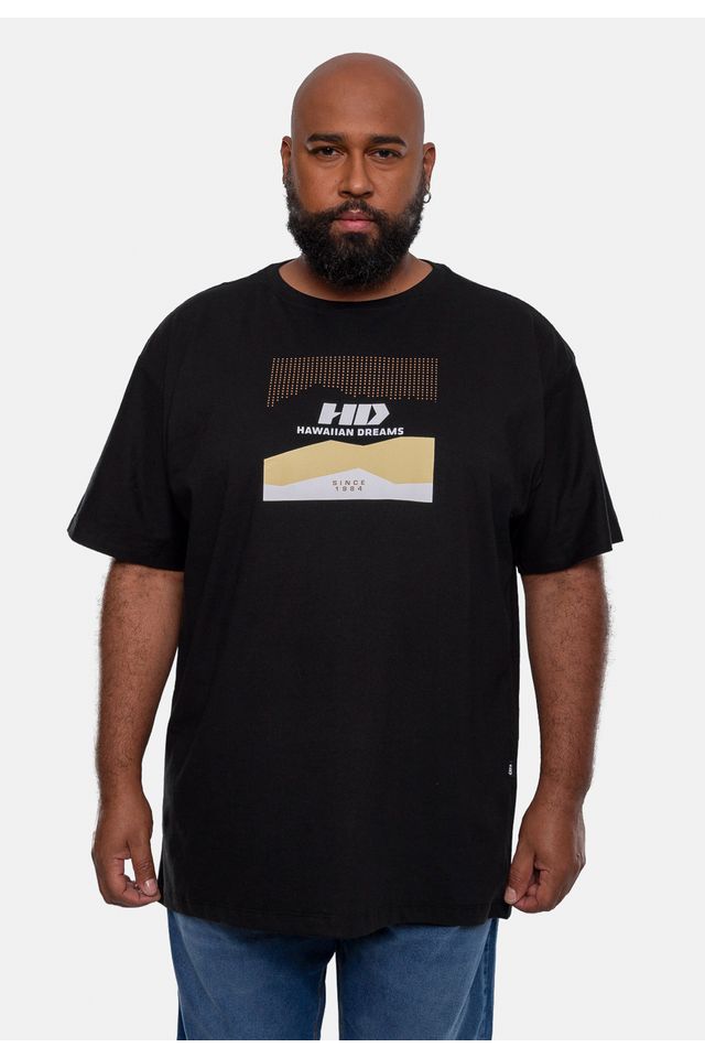 Camiseta-HD-Estampada-Plus-Size-Preta Camiseta-HD-Estampada-Plus-Size-Preta