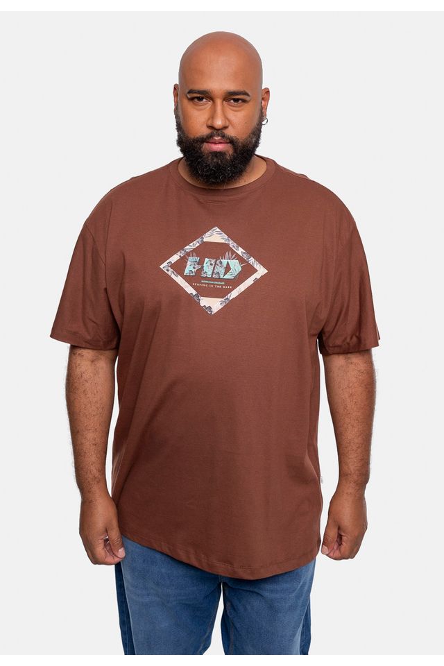 Camiseta-HD-Estampada-Plus-Size-Marrom Camiseta-HD-Estampada-Plus-Size-Marrom
