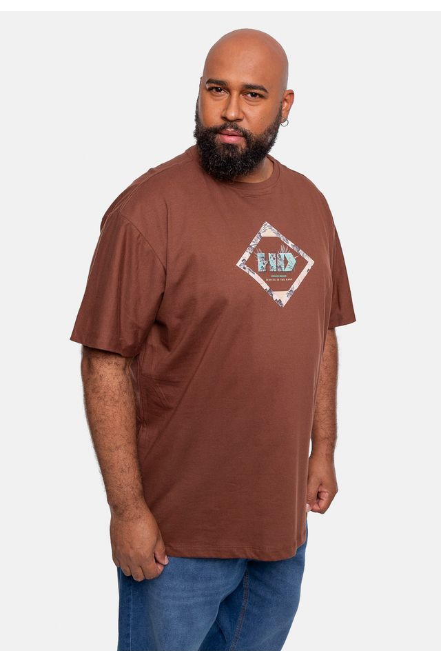 Camiseta-HD-Estampada-Plus-Size-Marrom
