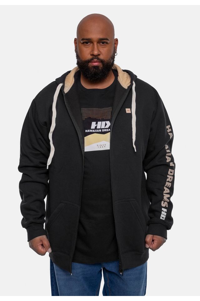 Moletom-HD-Canguru-Aberto-Plus-Size-Preto Moletom-HD-Canguru-Aberto-Plus-Size-Preto