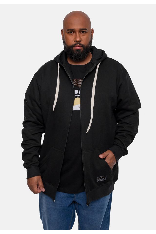 Moletom-HD-Canguru-Aberto-Plus-Size-Preto Moletom-HD-Canguru-Aberto-Plus-Size-Preto