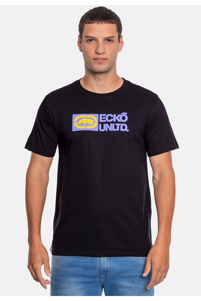Camiseta-Ecko-Estampada-Preta