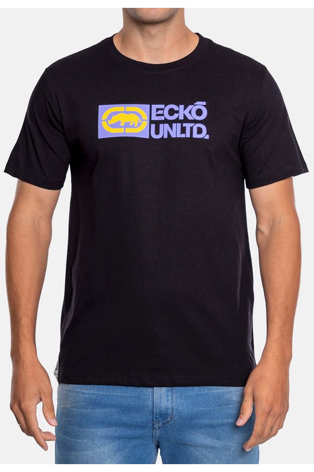 Camiseta-Ecko-Estampada-Preta