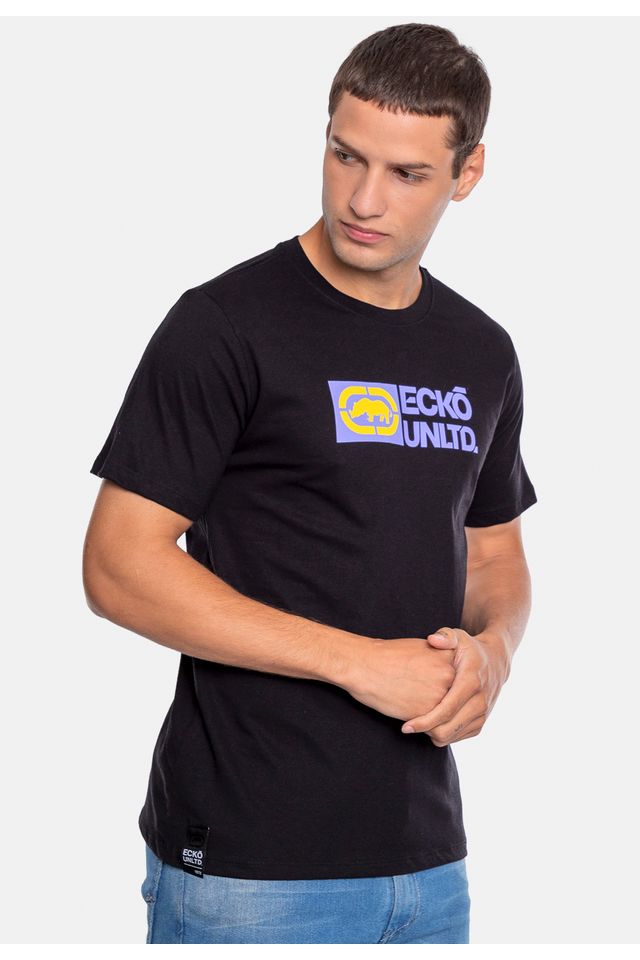 Camiseta-Ecko-Estampada-Preta