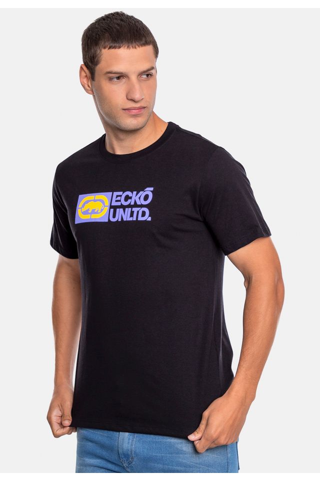 Camiseta-Ecko-Estampada-Preta