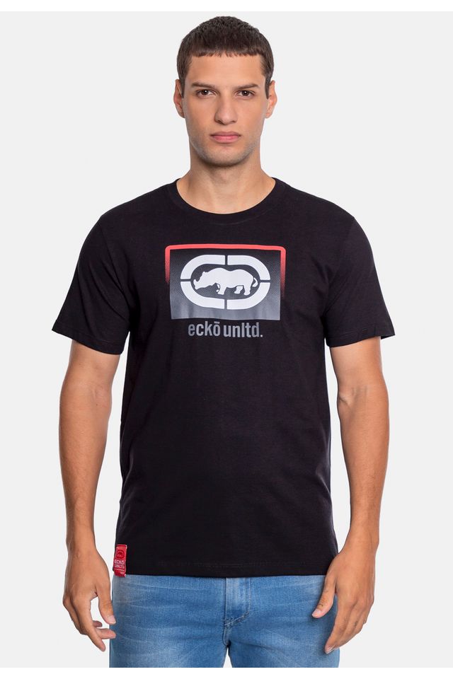 Camiseta-Ecko-Estampada-Preta