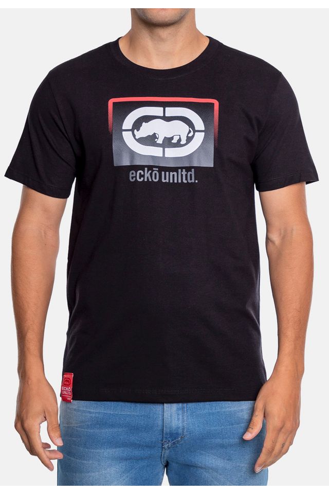 Camiseta-Ecko-Estampada-Preta