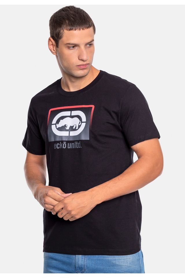 Camiseta-Ecko-Estampada-Preta