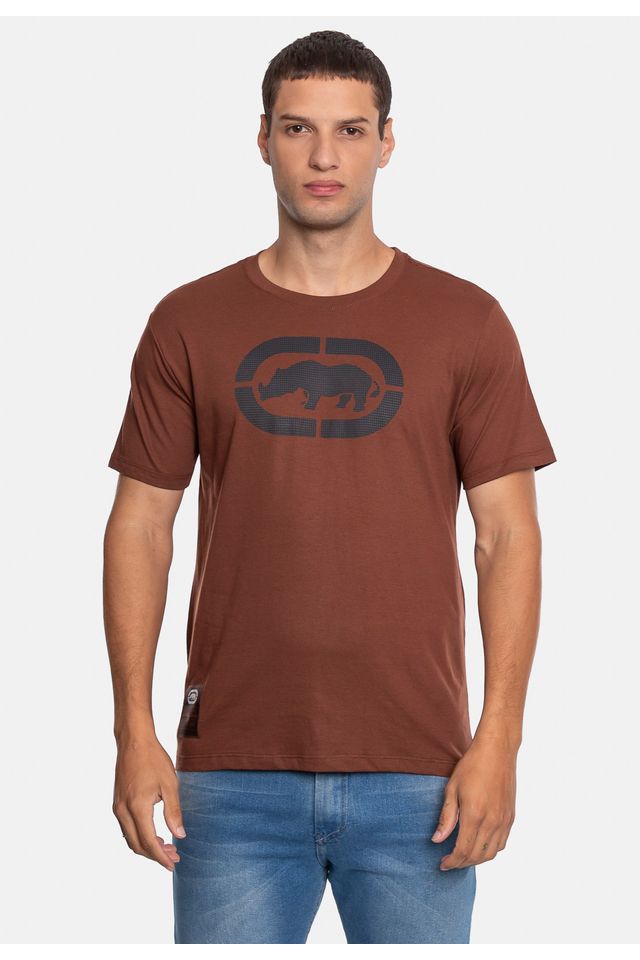 Camiseta-Ecko-Estampada-Marrom
