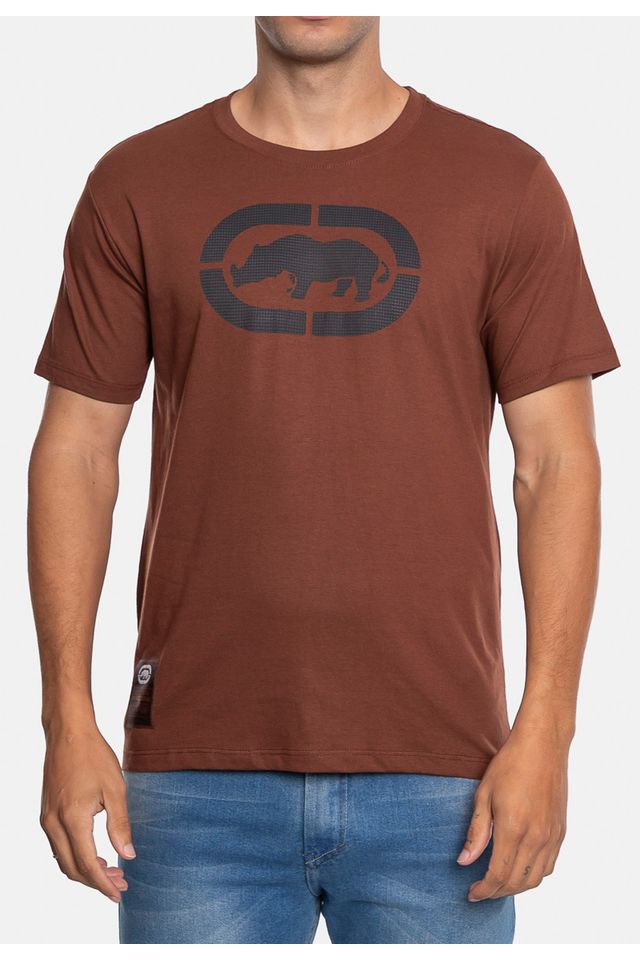 Camiseta-Ecko-Estampada-Marrom