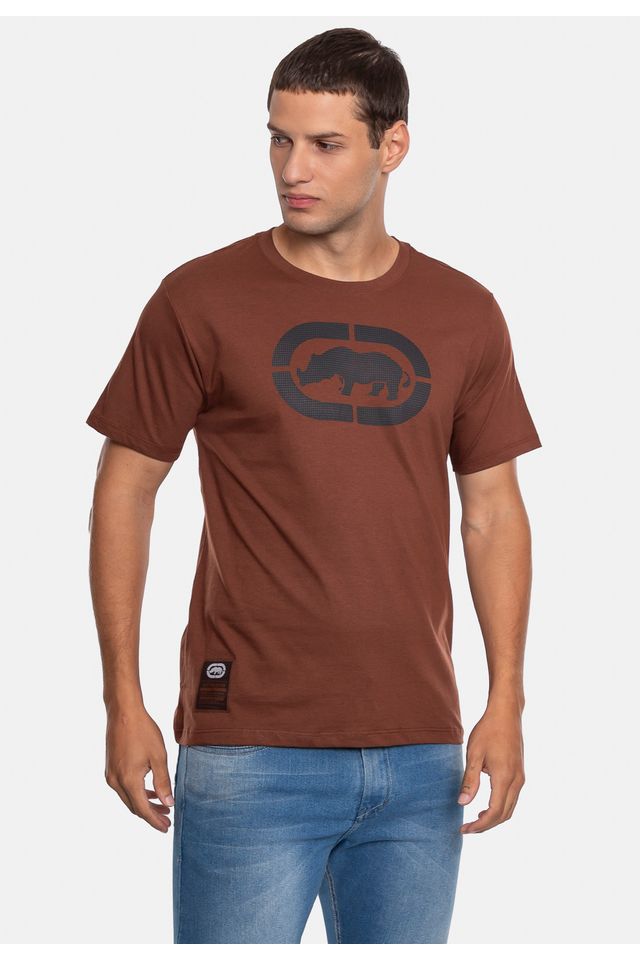 Camiseta-Ecko-Estampada-Marrom