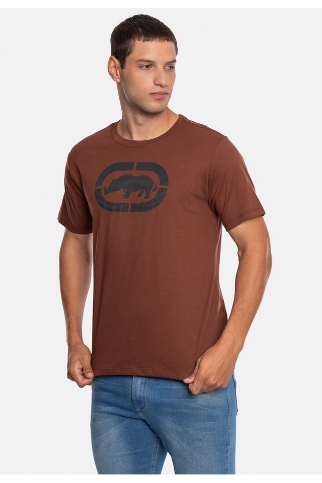 Camiseta-Ecko-Estampada-Marrom