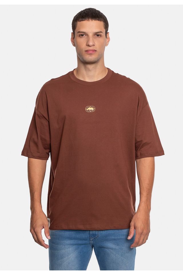 Camiseta-Ecko-Oversize-Marrom Camiseta-Ecko-Oversize-Marrom