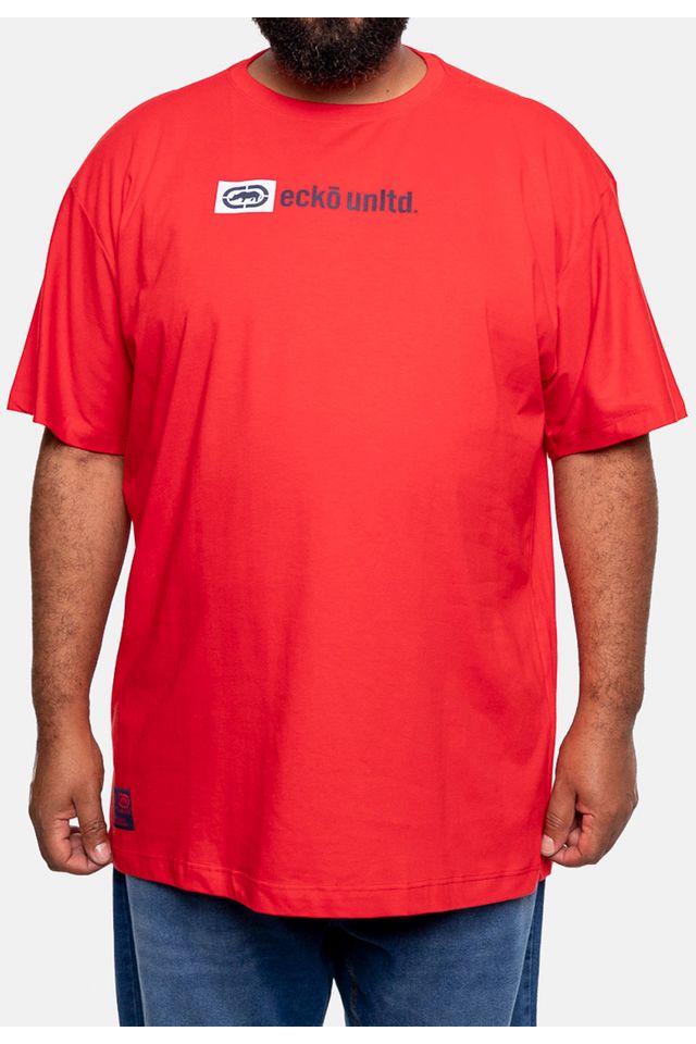 Camiseta-Ecko-Estampada-Plus-Size-Vermelha