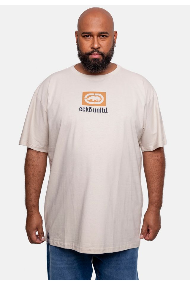 Camiseta-Ecko-Estampada-Plus-Size-Areia