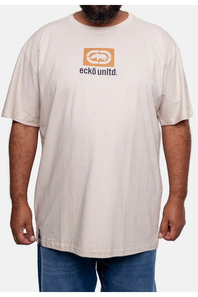 Camiseta-Ecko-Estampada-Plus-Size-Areia